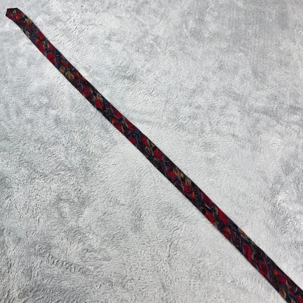 J. Garcia Mens Red Abstract Silk Tie Vintage Grateful‎ Dead Art Necktie 57
